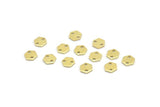 Brass Hexagon Charm, 100 Raw Brass Tiny Hexagon Charms With 2 Holes (6x0.80mm) M03382