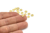 Brass Hexagon Charm, 100 Raw Brass Tiny Hexagon Charms With 2 Holes (6x0.80mm) M03382
