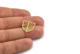 Brass D Shaped Charm, 8 Raw Brass D Shaped Charms With 2 Loops, Earrings, Connector Findings (26x21.5x0.60mm) A4411