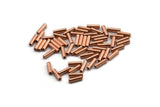 Copper Spacer Beads, 200 Raw Copper Tube Beads (7x2mm) A0663