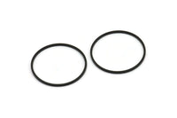 Black Circle Connectors - 25 Oxidized Brass Black Circle Connectors (30mm) Bs-1109 S597
