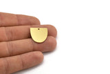 Brass D Shaped Charm, 6 Raw Brass D Shaped Charms With 1 Hole, Earrings, Findings (21x19.5x0.60mm) A4382