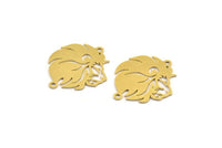 Pirinç Aslan Tılsımı, 2 Halka, Kolye Uçları ve Bağlantı Parçalarıyla 8 Ham Pirinç Aslan Şeklinde Tılsım (24x20,5x0,60 mm) A4374