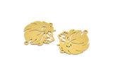 Pirinç Aslan Tılsımı, 2 Halka, Kolye Uçları ve Bağlantı Parçalarıyla 8 Ham Pirinç Aslan Şeklinde Tılsım (24x20,5x0,60 mm) A4374