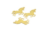 Brass Horse Charm, 12 Raw Brass Horse Shaped Charms With 1 Loop (24x19x0.60mm) A4387