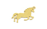 Brass Horse Charm, 12 Raw Brass Horse Shaped Charms With 1 Loop (24x19x0.60mm) A4387
