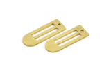 Brass D Shaped Charm, 12 Raw Brass D Shaped Charms With 1 Hole, Earrings, Findings (26x9x1mm) A4417