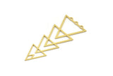 Brass Triangle Charm, 8 Raw Brass Triangle Shaped Charms With 3 Loops (57x24x0.60mm) A4385