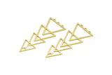 Brass Triangle Charm, 8 Raw Brass Triangle Shaped Charms With 3 Loops (57x24x0.60mm) A4385