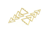 Brass Triangle Charm, 8 Raw Brass Triangle Shaped Charms With 3 Loops (57x24x0.60mm) A4385