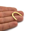 Brass Charm, 12 Raw Brass, Brass Pendants, Charm Pendants, U Shaped Charms, Brass Semi Circle Charms With 3 Holes (23x3.5x0.60mm) A4388