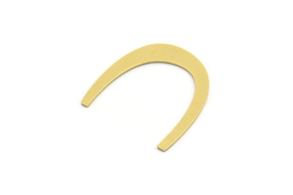 Brass Blank, 12 Raw Brass, Brass Blanks, U Shaped Blanks, Brass Semi Circle Blanks (25x4x0.60mm) A4386