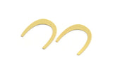 Brass Blank, 12 Raw Brass, Brass Blanks, U Shaped Blanks, Brass Semi Circle Blanks (25x4x0.60mm) A4386