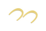 Brass Blank, 24 Raw Brass, Brass Blanks, U Shaped Blanks, Brass Semi Circle Blanks (21x3.5x0.60mm) A4383