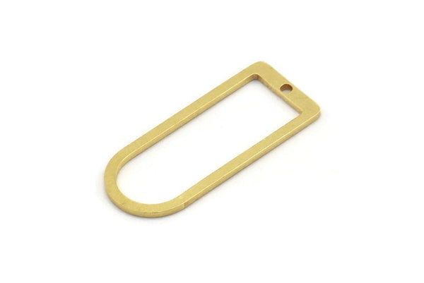 D Shape Rings - 12 Raw Brass D Shape Connectors, Rings  (30x13x1mm) BS 1730