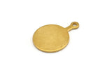 Brass Round Tag, 12 Raw Brass Round Stamping Blanks With 1 Loop, Earrings, Pendants, Findings (22x16x1mm) D0662