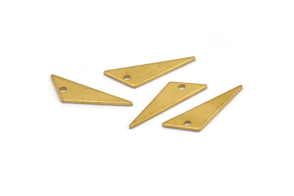 Pirinç Üçgen Tılsım, 1 Delikli 50 Ham Pirinç Üçgen Tılsım, Tılsımlar, Küpeler (19x6x0,80 mm) D1108