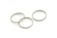 Silver Circle Connector, 24 Silver Tone Circle Connectors, Rings, Findings (20x2x0.8mm) BS 2095