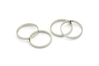 Silver Circle Connector, 24 Silver Tone Circle Connectors, Rings, Findings (20x2x0.8mm) BS 2095