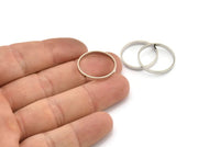 Silver Circle Connector, 24 Silver Tone Circle Connectors, Rings, Findings (20x2x0.8mm) BS 2095