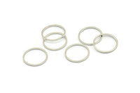 Silver Circle Connector, 50 Silver Tone Circle Connectors, Rings, Findings (15x0.80mm) BS 2417