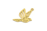 Brass Bird Charm, 24 Raw Brass Bird Shaped Charms With 1 Loop (18x18x0.60mm) A4437