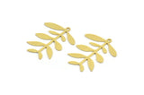 Brass Leaf Charm, 8 Raw Brass Branch Charms With 1 Loop, Charm Pendants (29x24x0.60mm) A4442