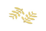 Brass Leaf Charm, 8 Raw Brass Branch Charms With 1 Loop, Charm Pendants (29x24x0.60mm) A4442