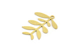 Brass Leaf Charm, 12 Raw Brass Branch Charms With 1 Loop, Charm Pendants (24x19x0.60mm) A4441