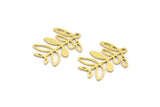 Brass Leaf Charm, 24 Raw Brass Branch Charms With 1 Loop, Charm Pendants (20x16x0.60mm) A4439
