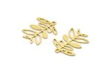 Brass Leaf Charm, 24 Raw Brass Branch Charms With 1 Loop, Charm Pendants (20x16x0.60mm) A4439