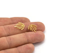 Gold Fringed Charm, 12 Gold Plated Brass Fringed Charms With 1 Hole (15x14x0.60mm) A3193 H0943