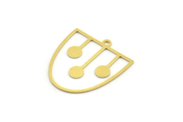 Brass D Shaped Charm, 12 Raw Brass D Shaped Charms With 1 Loop, Earrings, Findings (24x22x0.60mm) A4455