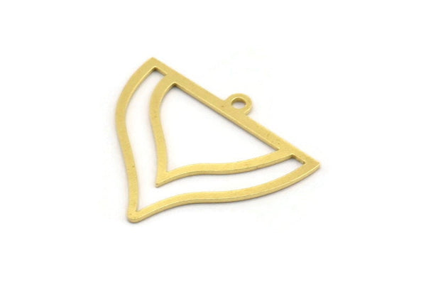 Brass Ethnic Charm, 24 Raw Brass Ethnic Motif Charms With 1 Loop, Earring Charms (20.5x23x0.60mm) A4452