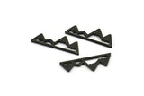 Black Mountain Connectors, 24 Oxidized Black Brass Mountain Shaped Pendants Without Hole, (22x7x1mm) D0827 S954