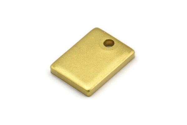 Brass Rectangle Bar, 6 Raw Brass Rectangle Tags with 1 Hole  (20x15x3mm) Y220