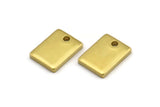 Brass Rectangle Bar, 6 Raw Brass Rectangle Tags with 1 Hole  (20x15x3mm) Y220