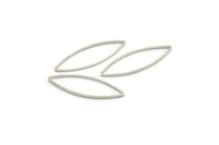 Silver Marquise Connectors, 50 Silver Tone Marquise Shaped Connectors (28x9x1mm) BS 2106