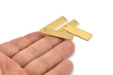 Brass Necklace Bar, 12 Raw Brass Rectangle Stamping Blanks With 1 Hole, Earrings, Pendants, (32x9x1mm) D0704
