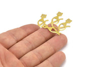 Brass Cat Charms , 100 Raw Brass Cat Charms With 1 Hole , Necklaces, Pendants, Earrings, Findings (24x11x0.45mm) A0836