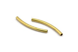 24 Raw Brass Curved Tubes (3x40 Mm) Bs 1414