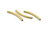 24 Raw Brass Curved Tubes (3x40 Mm) Bs 1414