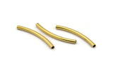 24 Raw Brass Curved Tubes (3x40 Mm) Bs 1414
