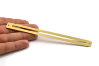 Brass Bracelet Blank - 2 Raw Brass Cuff Bracelet Bangles 2 Holes (15x155x0.80mm) Brc116