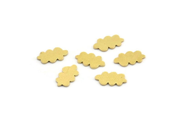 Brass Cloud Blank, 50 Raw Brass Cloud Shaped Blanks (10x6x0.60mm) A4176