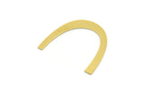Brass Blank, 12 Raw Brass, Brass Blanks, U Shaped Blanks, Brass Semi Circle Blanks (23x4x0.60mm) A4460