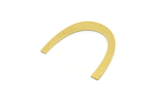 Brass Blank, 12 Raw Brass, Brass Blanks, U Shaped Blanks, Brass Semi Circle Blanks (23x4x0.60mm) A4460