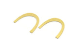 Brass Blank, 24 Raw Brass, Brass Blanks, U Shaped Blanks, Brass Semi Circle Blanks (20x3x0.60mm) A4461