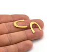 Brass Blank, 24 Raw Brass, Brass Blanks, U Shaped Blanks, Brass Semi Circle Blanks (19x4x0.60mm) A4462