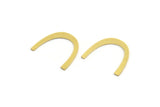 Brass Blank, 24 Raw Brass, Brass Blanks, U Shaped Blanks, Brass Semi Circle Blanks (16x2.5x0.60mm) A4471